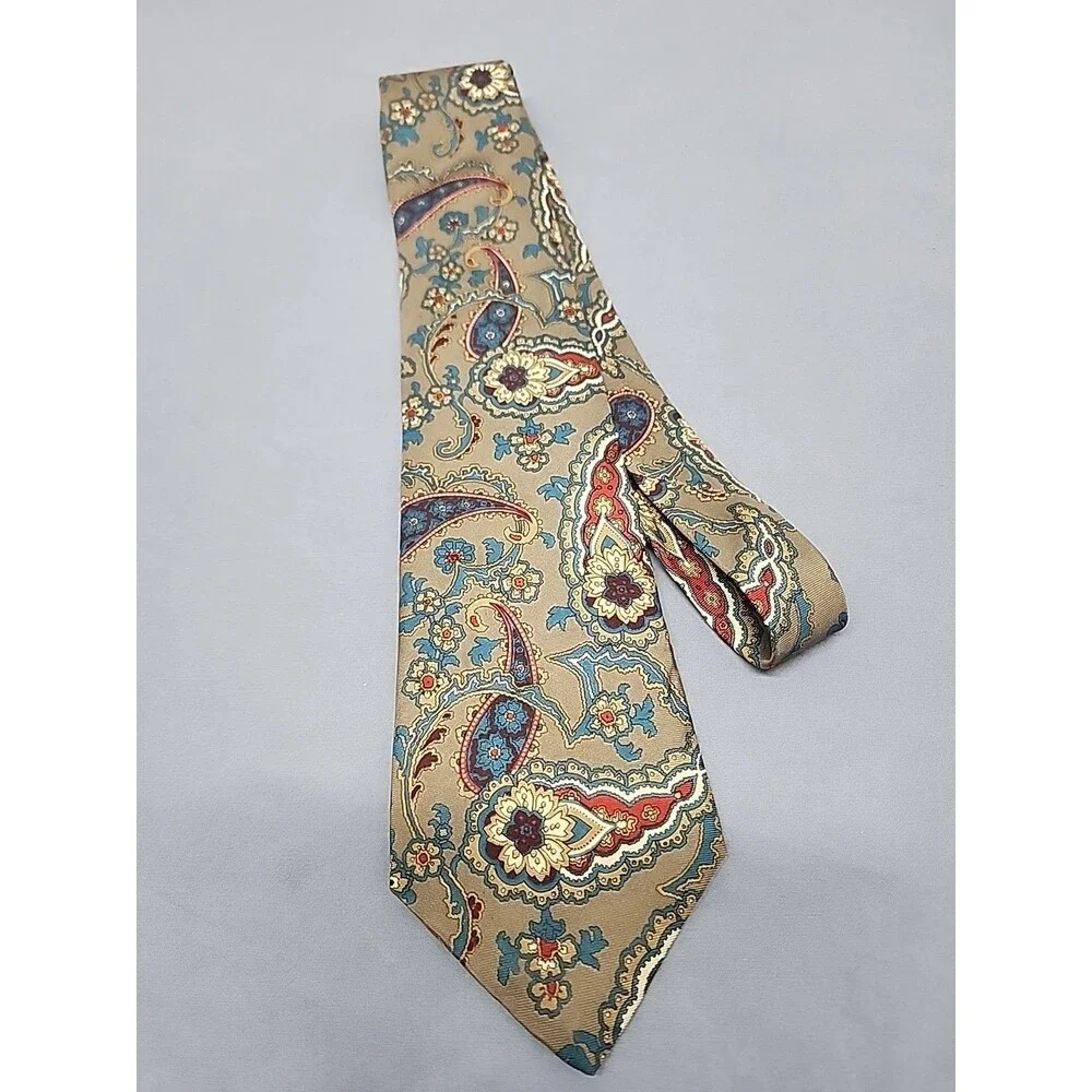 Vintage Gant 100% Silk Neck Tie Multicolor Paisley Paisley Floral
